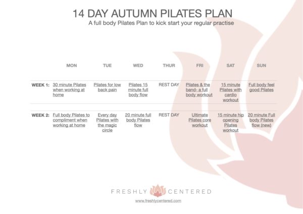 14 day Autumn Pilates Plan - Freshly Centered